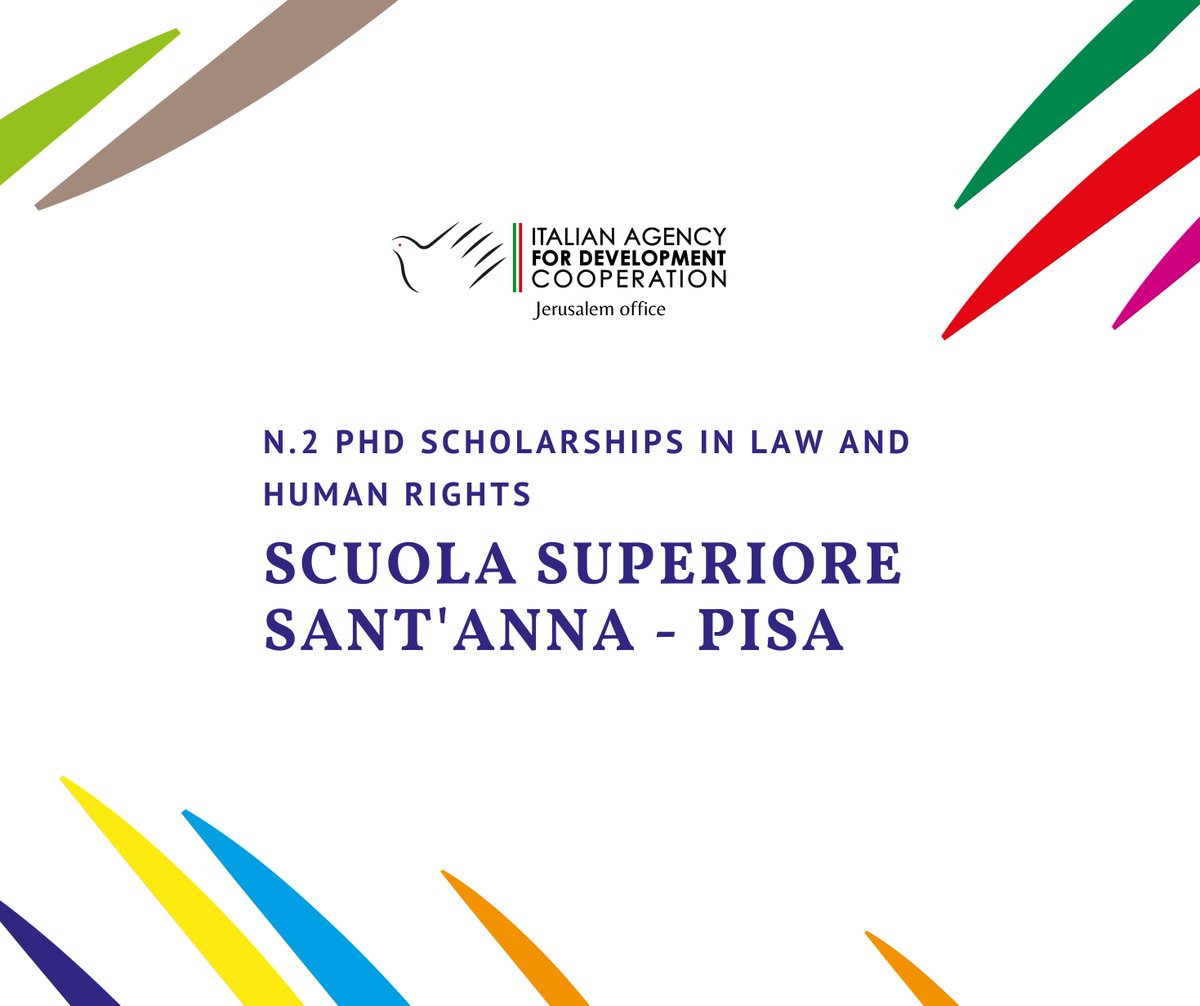 for Palestinian Students

The Scuola Superiore Sant'Anna in Pisa is launching a public selection for N. 2 PhD Scholarships reserved for Palestinian students residing in the Palestinian Territories.
Link: lnkd.in/dV2Gk58h