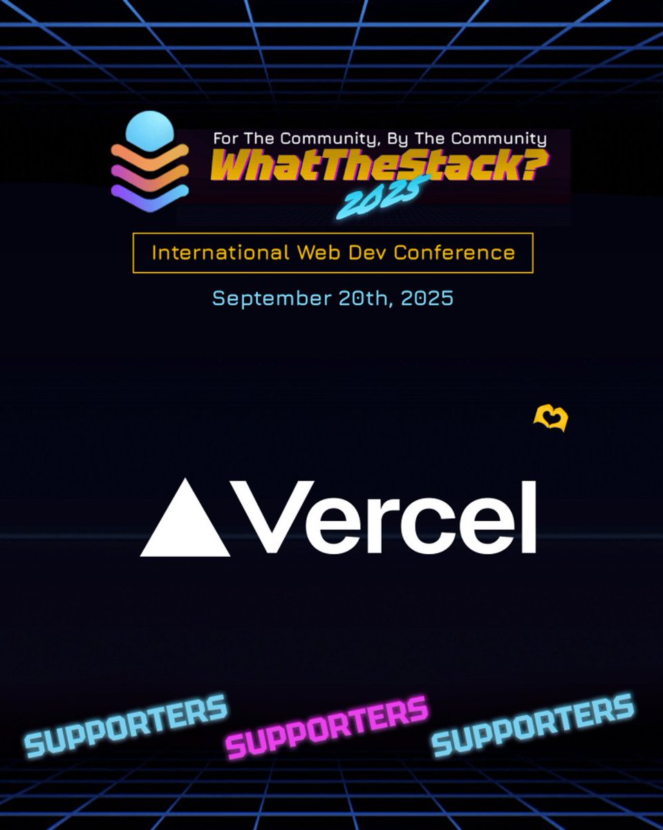 what_the_stack's tweet image. 🚀 We're honored to have such a big name as @vercel in our list of supporters!
You know, the creators of Next.js? Cool? Cool. 😎