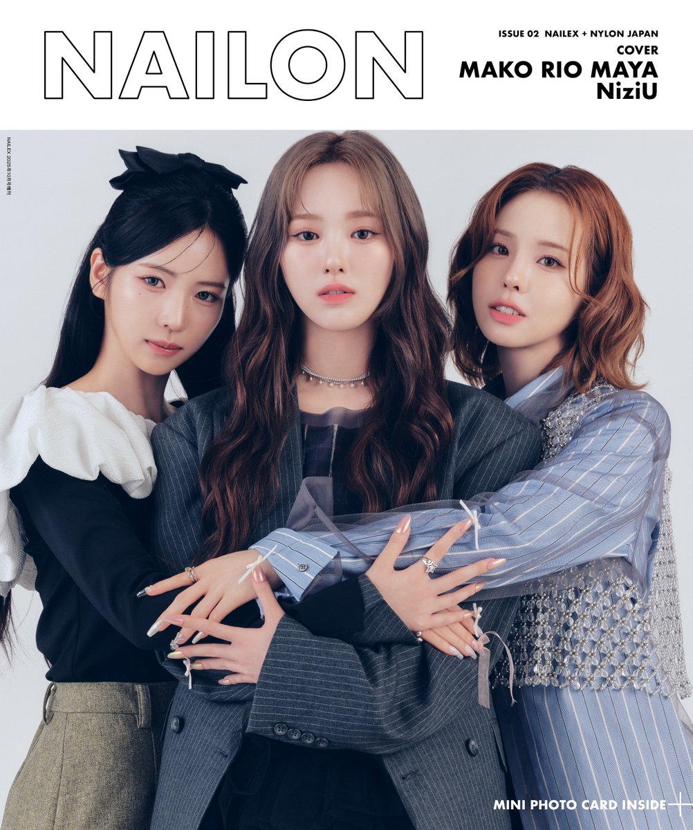 NiziU・MAKO、RIO、MAYA
『NAILON ISSUE 02』表紙に登場💕

レトロな世界観を16ページで表現
“かわいい”詰め込んだ指先に注目

ネイルやファッションなどについて語る
3人のロングインタビューも掲載📖
oricon.co.jp/news/2405083/?…

#NiziU