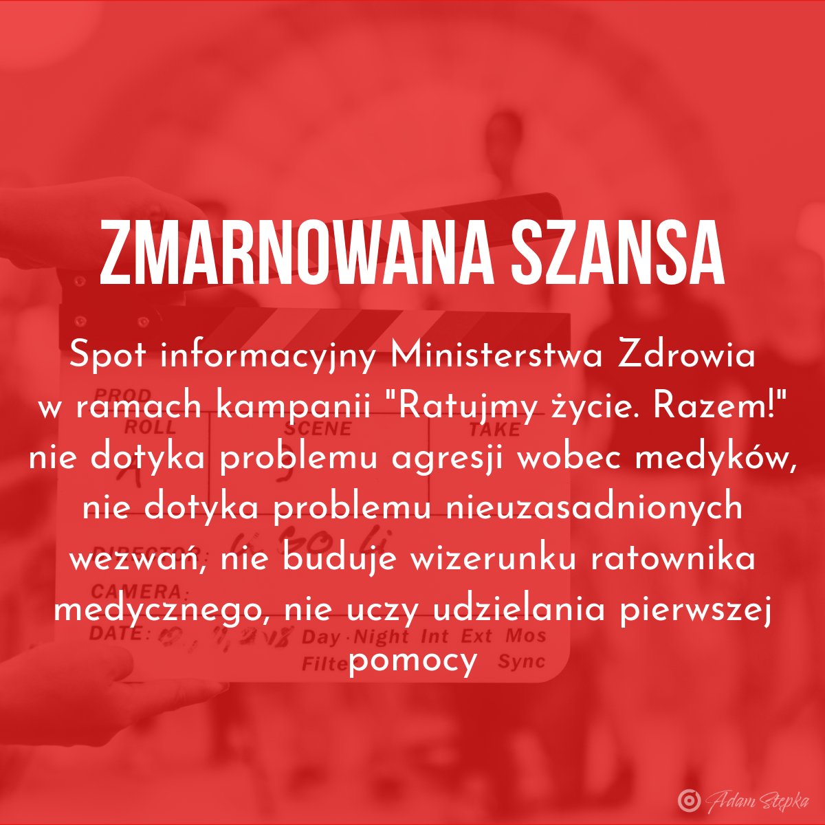 📢 19 sierpnia Ministerstwo Zdrowia opublikowało spot informacyjny "Ratujmy życie. Razem". Jest to pierwsza podjęta przez ministerstwo próba przeprowadzenia ogólnopolskiej kampanii informacyjnej dotykającej tematyką systemu ratownictwa medycznego 🚑

🔎 Warto jednak pamiętać o
