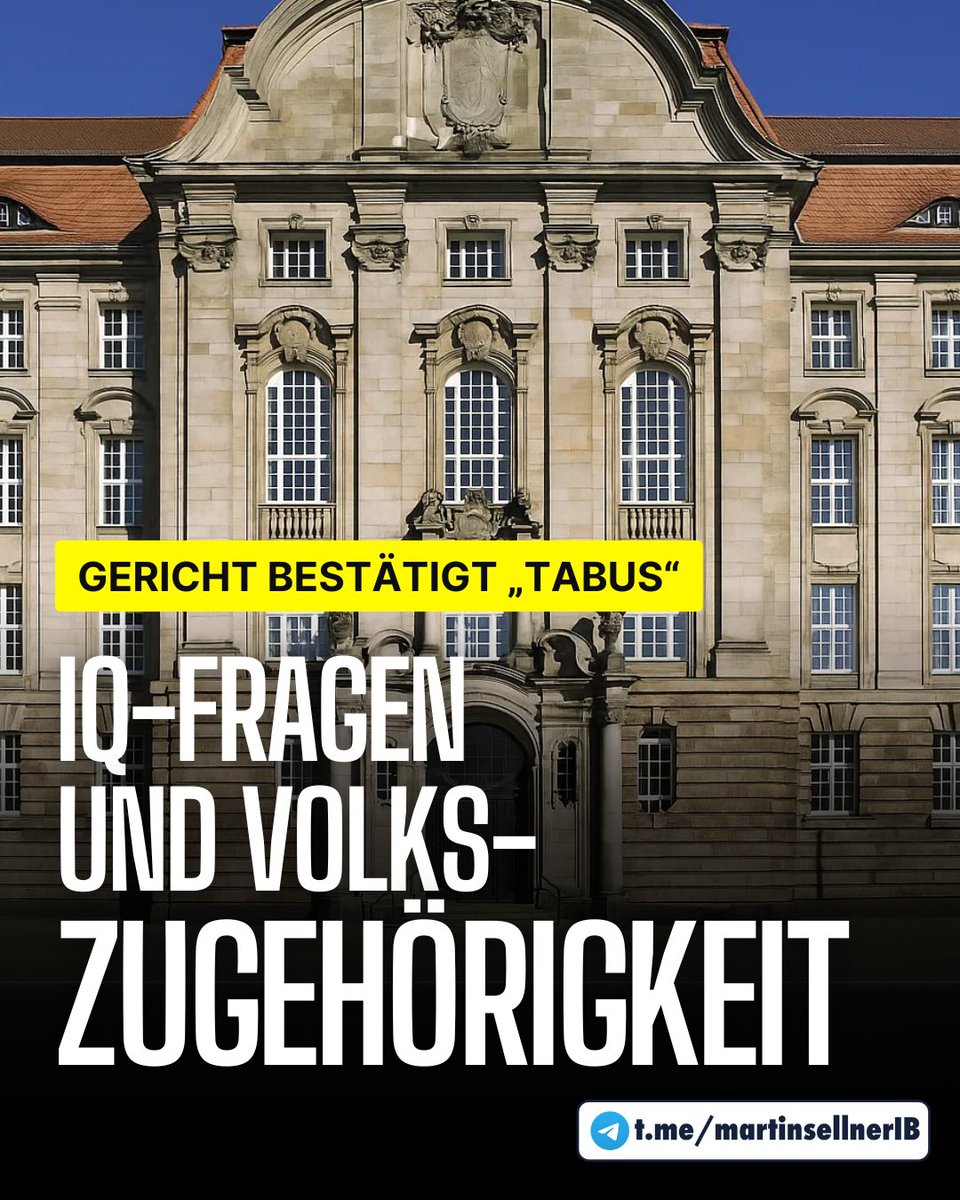 IQ-Unterschiede &amp; Volkszugehörigkeit

🟥 In zwei aktuellen Gerichtsverfahren sind „Tabus“ der deutschen Migrationsdebatte angerissen worden.

◾️Im Prozess gegen den Solinger Attentäter stellte ein Gutachter fest: Ein IQ von 71 sei in Syrien „unterer Normbereich“. Damit bestätigt