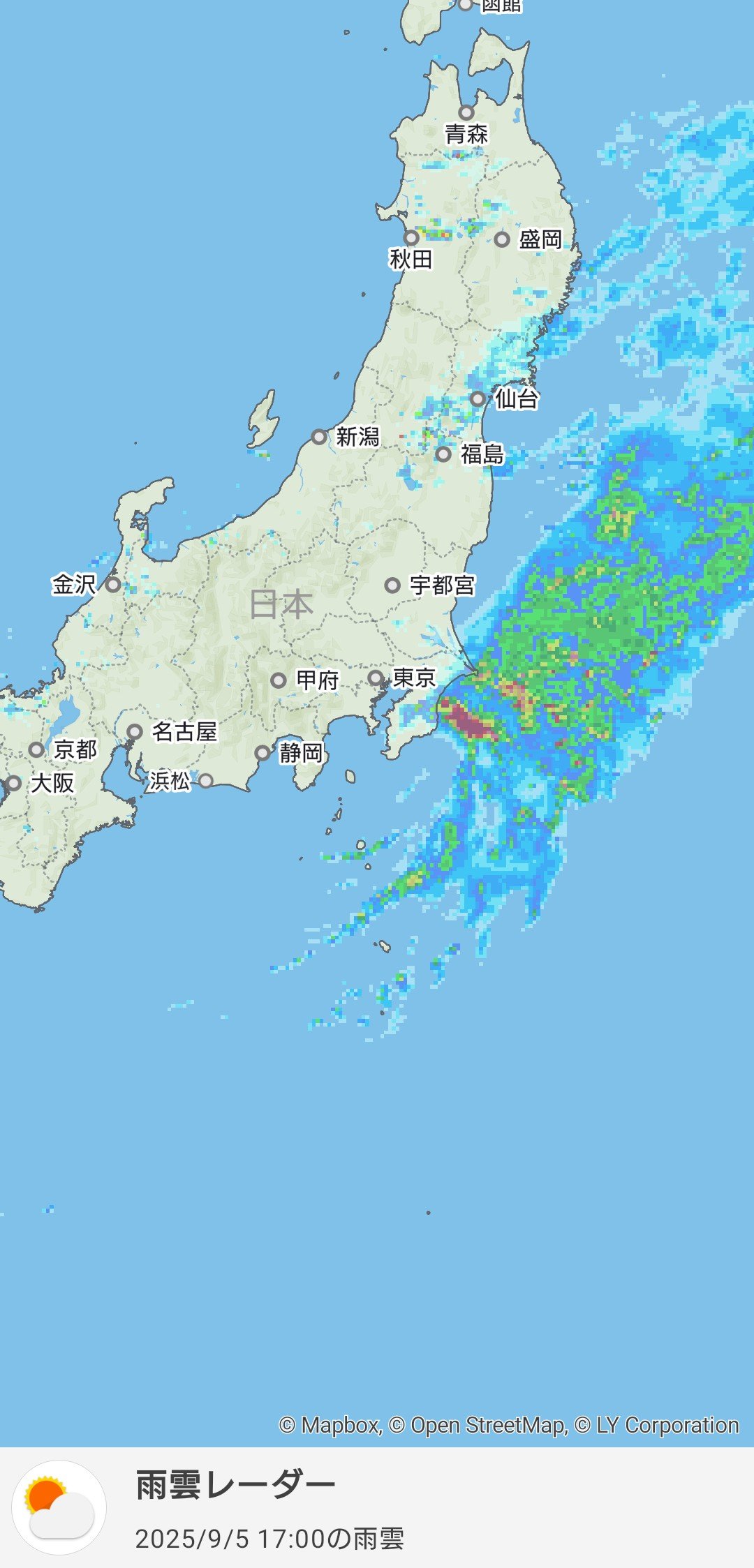 雨雲レーダー 雨雲レーダー(実況)(旧:雨雲の動き) - 日本気象協会 tenki.jp