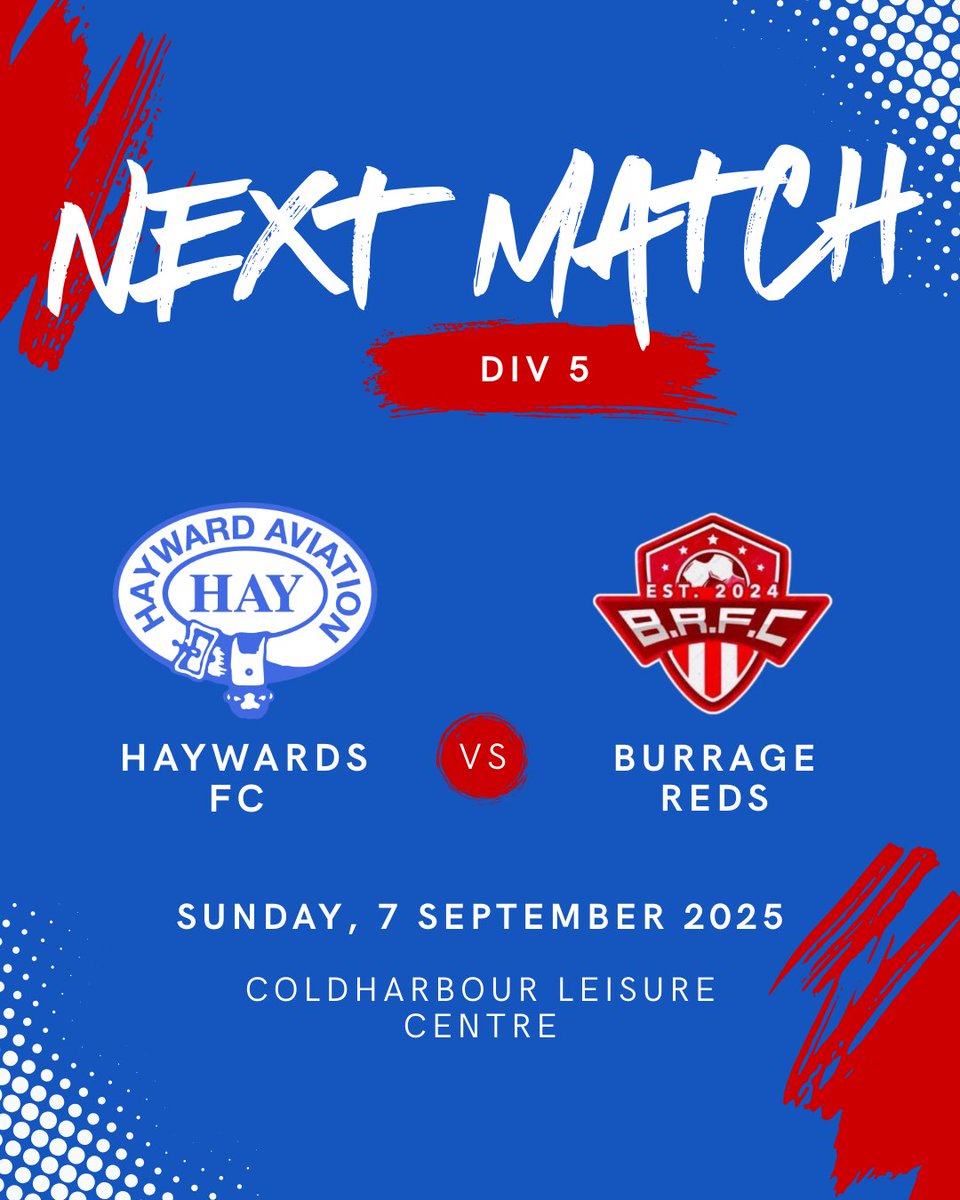 Haywards FC (@haywardsfc) on Twitter photo Tomorrow, we make our <a href="/WESFA_Football/">W.E.S.F.A.</a> debut in our first game of the 2025/26 season at home to <a href="/burrage_reds/">Burrage Reds</a>. Tomorrow, we make our <a href="/WESFA_Football/">W.E.S.F.A.</a> debut in our first game of the 2025/26 season at home to <a href="/burrage_reds/">Burrage Reds</a>.