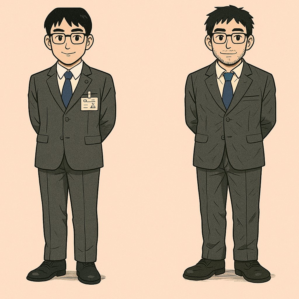 onsitework_lab's tweet image. 同一人物でも、服装や身だしなみで印象は変わります。
訪問作業には、左のような格好が好ましいですね。
坊主憎けりゃ袈裟まで、ちょっとしたミスでも悪印象が大きく見せてしまうことがあります。

#オンサイトワーク研究所