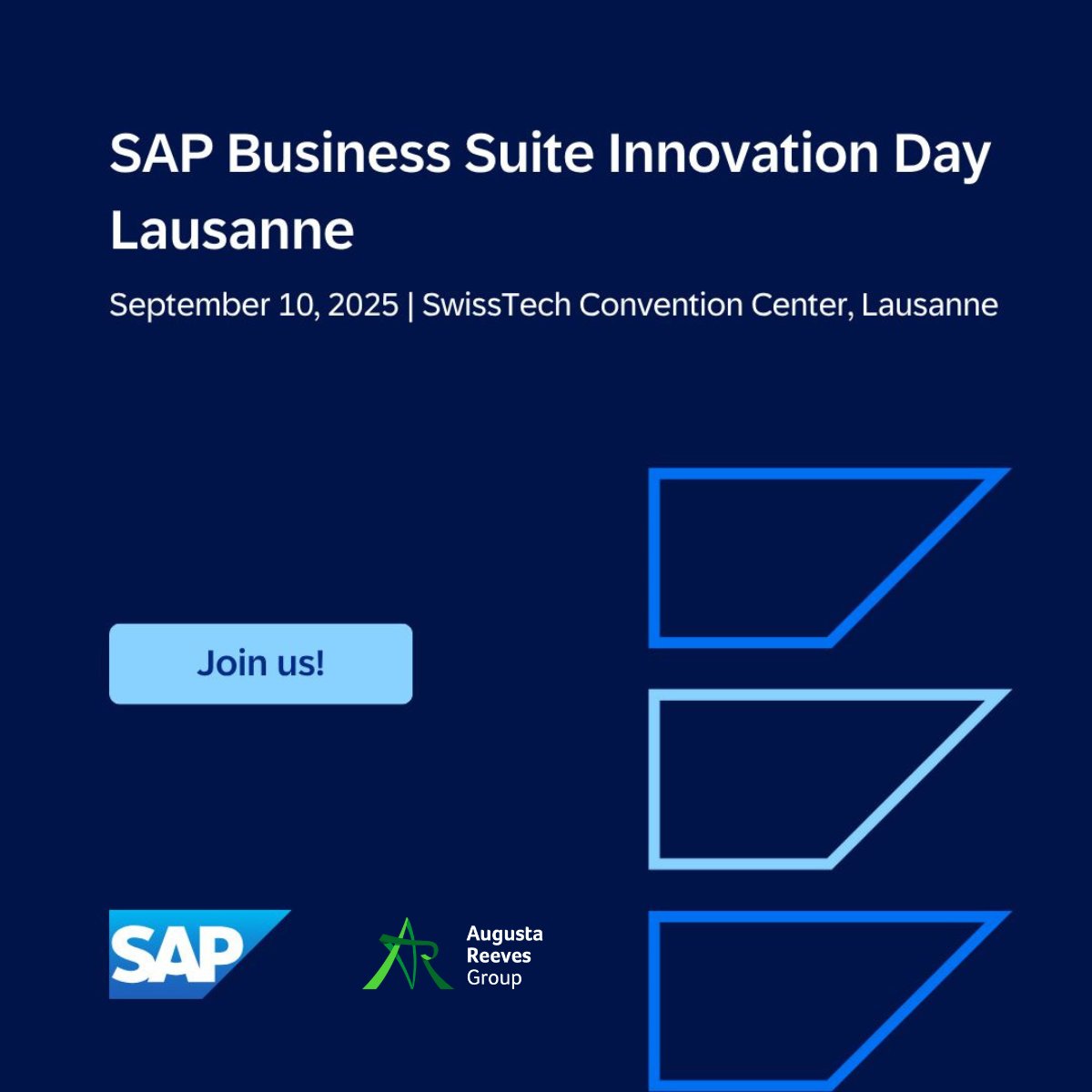 AugustaReeves's tweet photo. 🚀 Augusta Reeves sera présent au SAP Innovation Day à Lausanne le 10 septembre 2025 !

Rendez-vous au SwissTech Convention Center, on vous attend !

👉 Infos &amp; inscription : https://t.co/JmDY3T7GdE

#sapinnovationday #augustareeves #sap #innovation https://t.co/dQWDcDIpTD