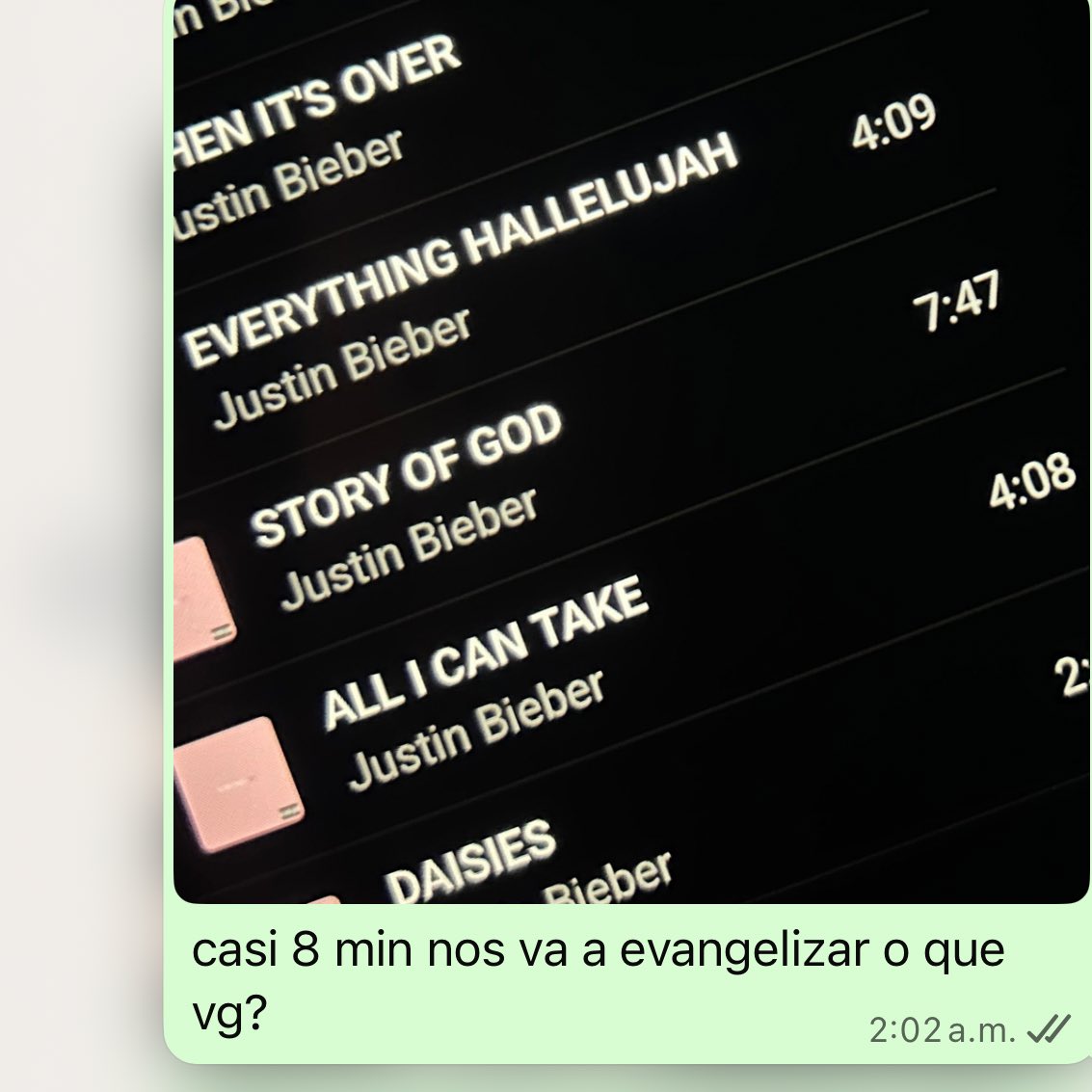 mi primer pensamiento cuando vi cuánto dura esa canción