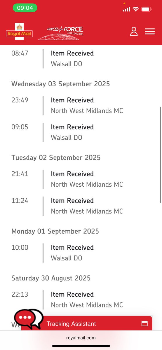 S88Griff's tweet photo. @RoyalMailHelp why is this parcel
Doing 1,2’s with Walsall. Its going to somewhere in Warrington 🤣 meant to be 48 hour tracked. Why is it stuck in this loop?! https://t.co/qHkV5KOOGi
