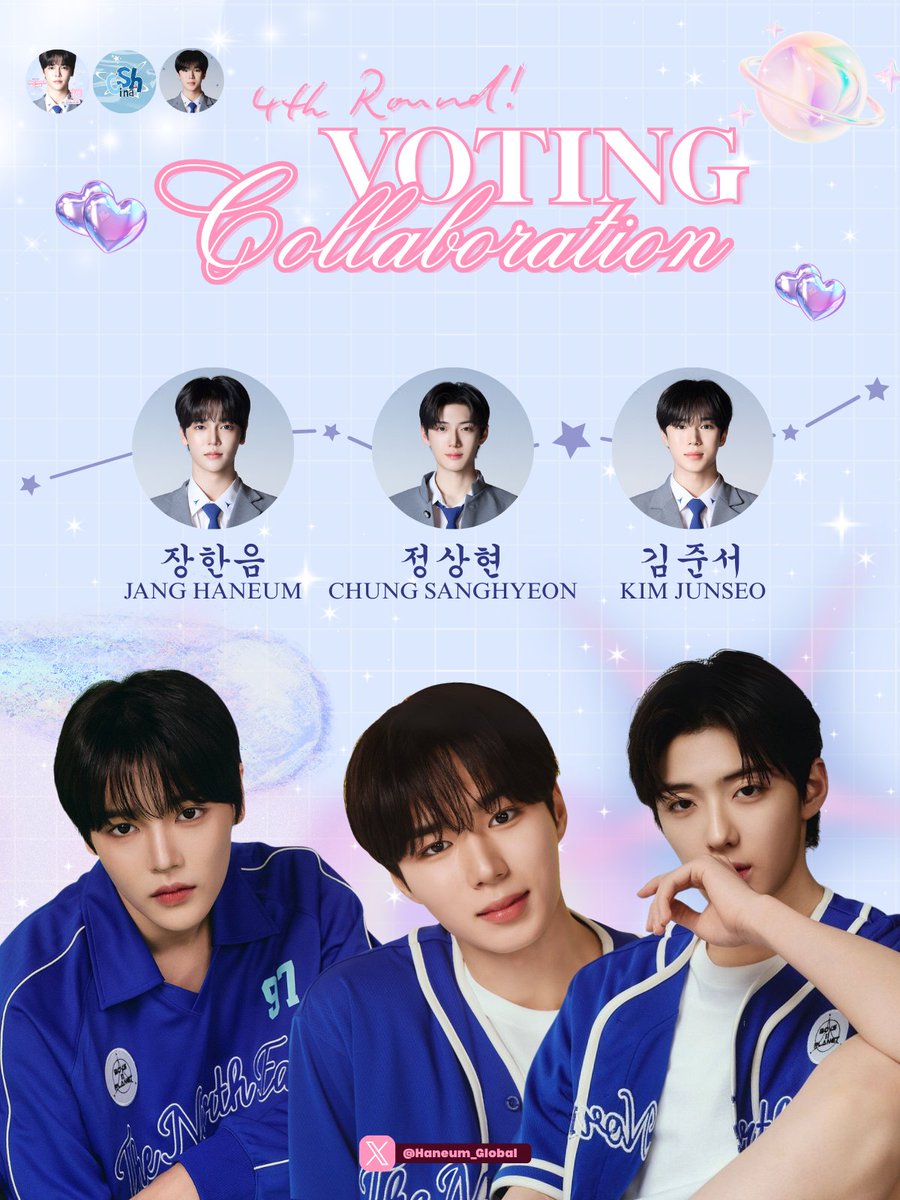 haneum_Global's tweet photo. 📢 VOTING COLLABORATION 📢 

Bambiz! We’re excited to announce that for the 4th Round voting, HANEUM GLOBAL will be collaborating with @JUNSEO_INA
and @CSHINA_

When posting your voting proofs, please use the following hashtags:

#HANEUMXJUNSEO
#HANEUMXSANGHYEON

Let’s unite and give our strongest support to Haneum 💙 Every single vote counts, so we invite all Bambiz to join in and give your best each day. Together, we can make a big difference! 🌟