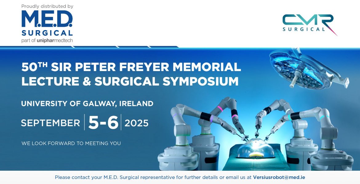 MEDSurgInno's tweet photo. M.E.D. Surgical partnered with @CMRSurgical are delighted to present the #Versius Surgical Robot console at this year’s #Freyer2025 
Please stop by the stand at any time for your personal #Versius demo and see our wider range of innovative surgical devices. https://t.co/Rd2P2z06QE