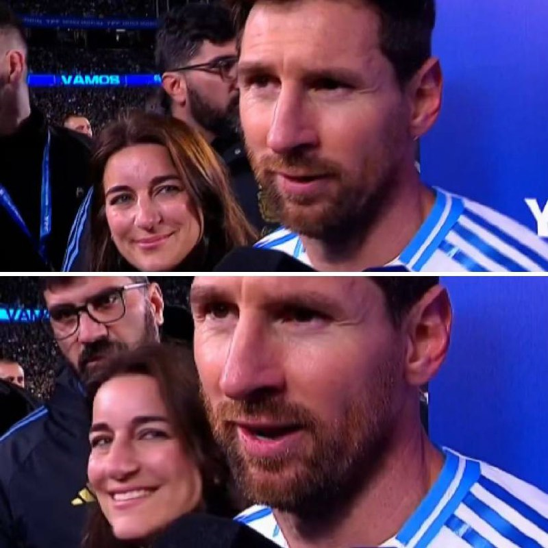 Find someone that will look at you the way this lady looks at Lionel Messi😍