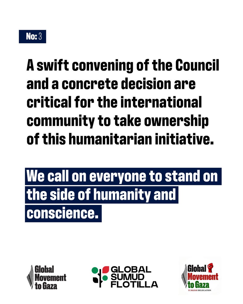 Israil statements reveal its intention to intervene harshly against the Flotilla

#GlobalSumudFlotilla
#GlobalMovementtoGaza
#FreePalestine
#BreaktheSiege