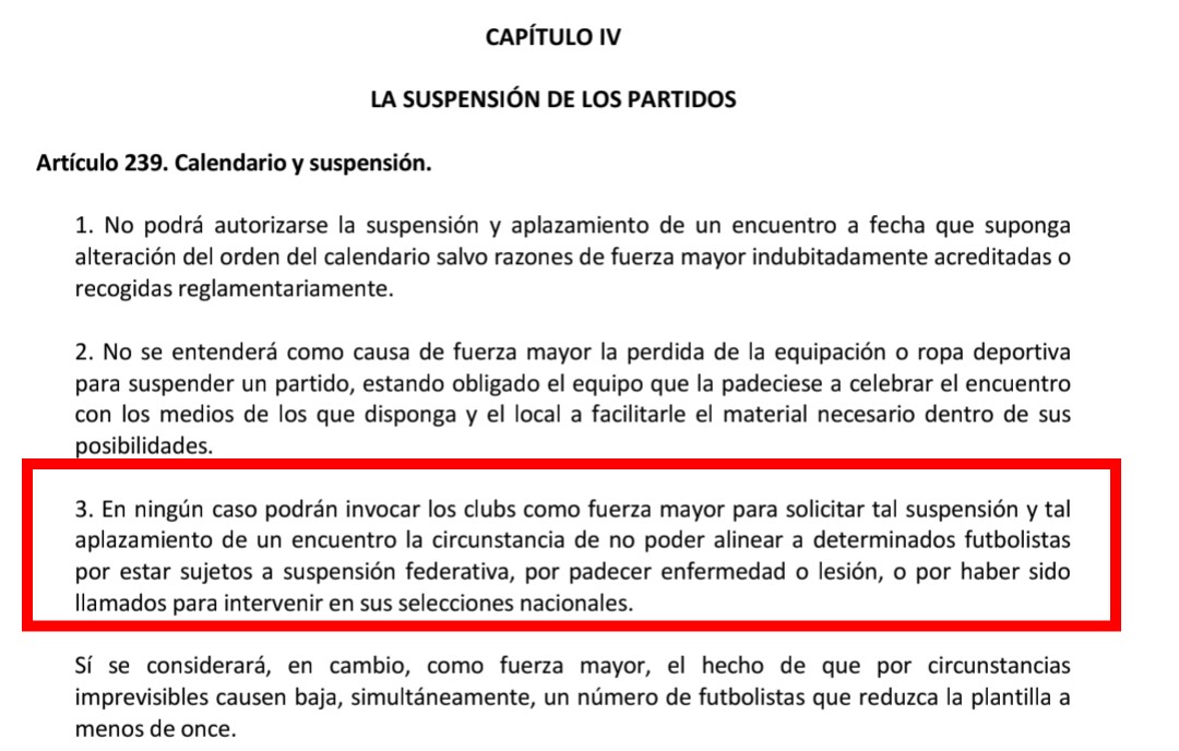 ❌️ Cancelación del Castilla-Rácing Club Ferrol

🧵 Os dejo un hilo con 3 fotos que hablan por sí solas. No voy ni a comentar nada.

📷 (Reglamento general de la RFEF)