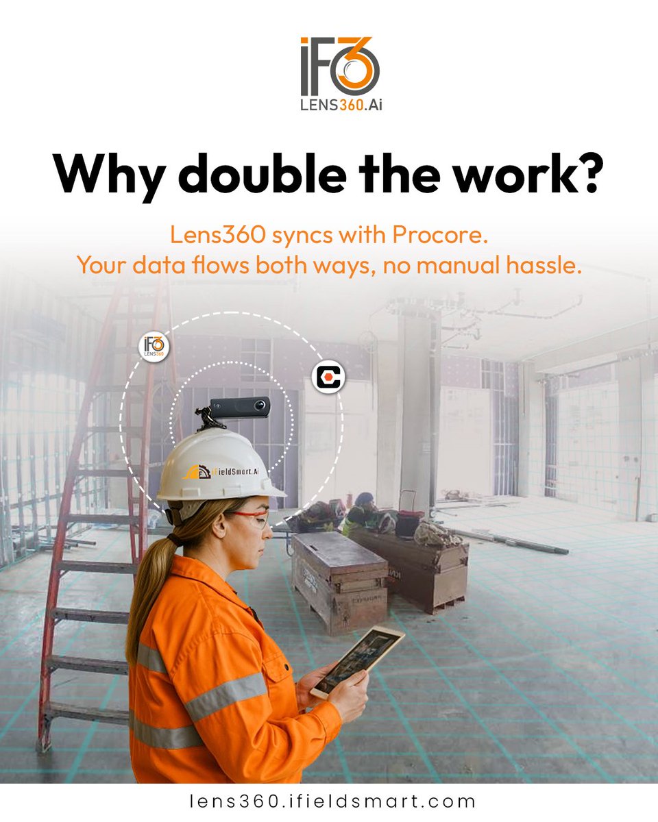 iFieldSmart_'s tweet image. Why double the work?
With Lens360 + Procore, your data syncs both ways—no manual hassle, no delays.
Smarter workflows. Stronger results.
👉 lens360.ifieldsmart.com

#lens360 #ifieldsmart #constructiontech #procoreintegration #smarterconstruction #360documentation
