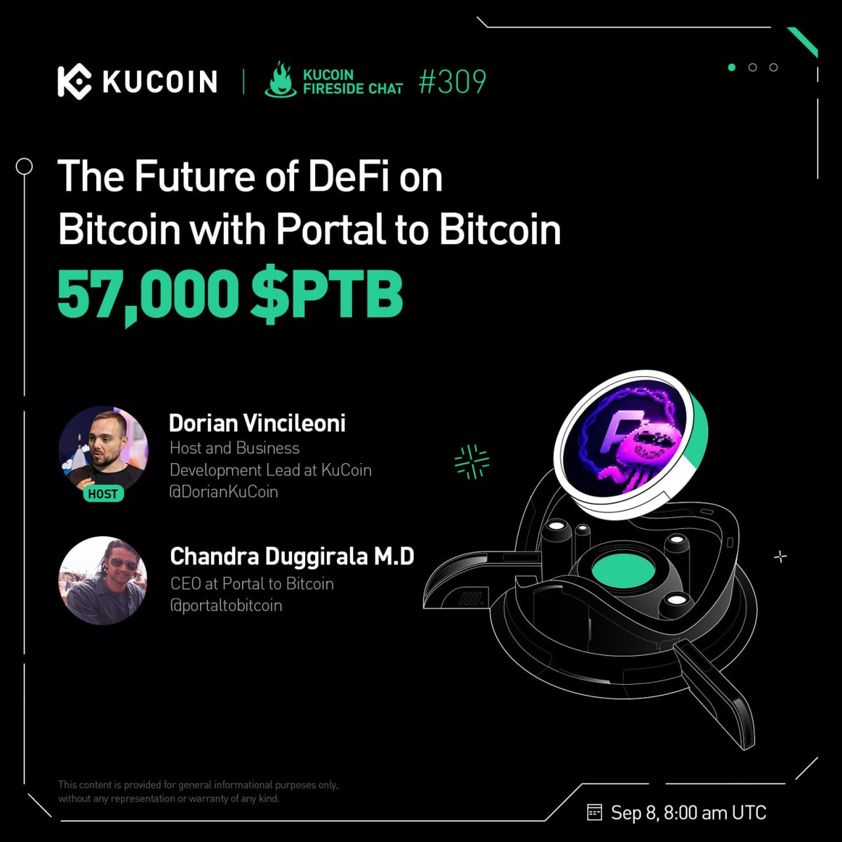 kucoincom's tweet image. 🔥 Don’t miss our #KuCoinFireSideChat with @PortaltoBitcoin as we explore the future of DeFi on Bitcoin!

🎁 57,000 $PTB for 100 winners!
 
1. Follow @kucoincom, @BC_KuCoin &amp;amp; @PortaltoBitcoin
2. Join the space: x.com/i/spaces/1ypKd… 
3. Complete Gleam form:…