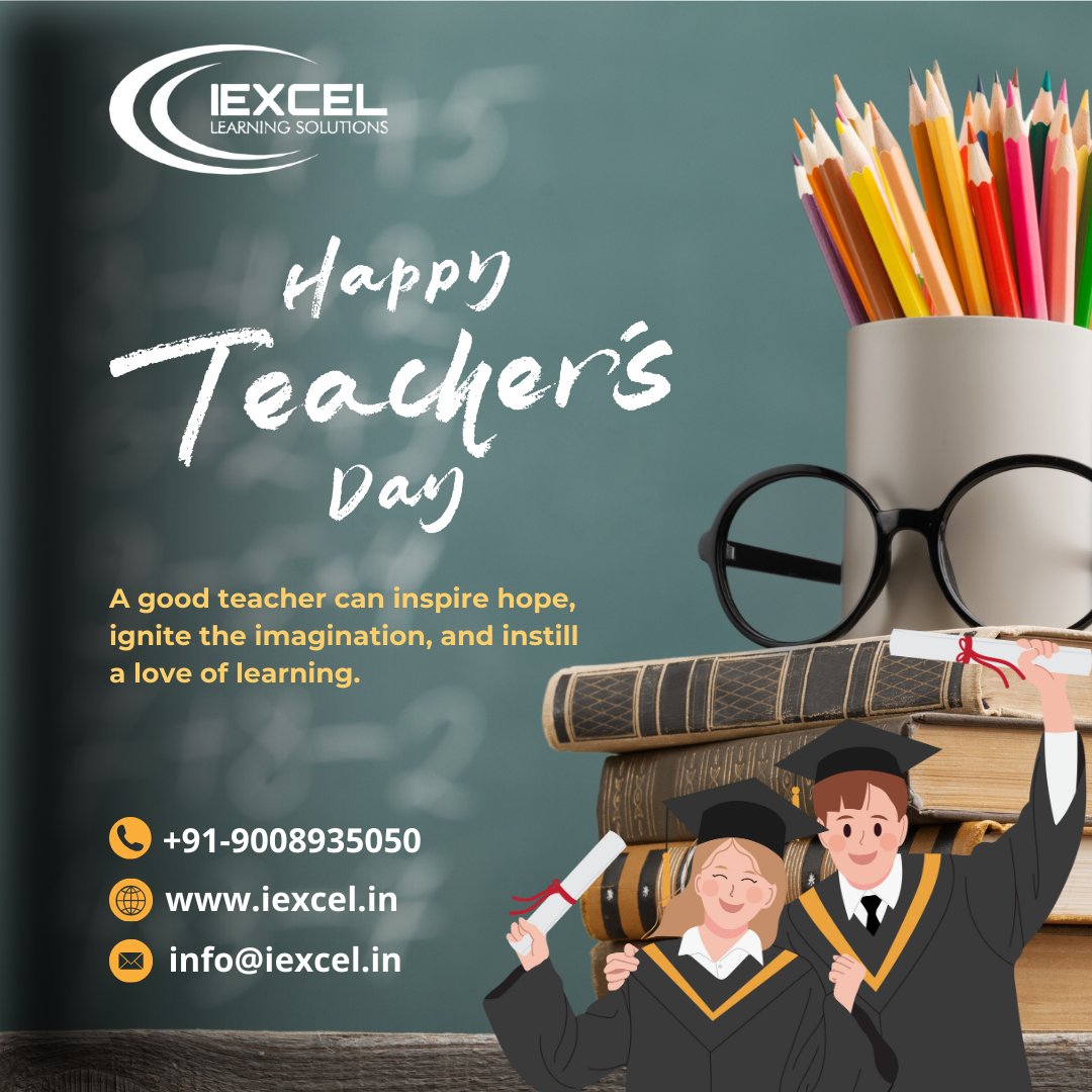 IexcelLearning's tweet image. Happy Teachers’ Day
To all the wonderful teachers who inspire, guide, and shape our future —today we celebrate YOU! Your dedication, patience, and passion make a lasting difference in every student’s life. 
Call: 900 891 5050 | Visit: iexcel.in
#HappyTeachersDay