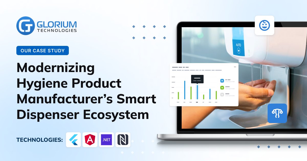 Glorium Technologies (@glorium_tech) on Twitter photo 🧴 From outdated dashboards to a smart hygiene ecosystem
One of Europe’s leading hygiene manufacturers came to us with a challenge:
their smart dispenser system worked well, but the dashboards were outdated and there was no mobile app to support hospitals and healthcare staff. 🧴 From outdated dashboards to a smart hygiene ecosystem
One of Europe’s leading hygiene manufacturers came to us with a challenge:
their smart dispenser system worked well, but the dashboards were outdated and there was no mobile app to support hospitals and healthcare staff.