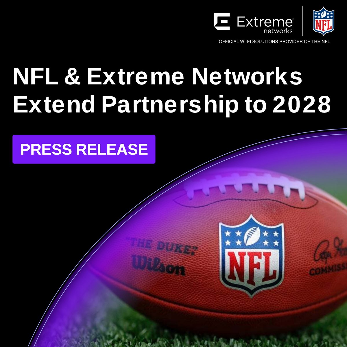EXTR_JP's tweet image. 🏈 @NFL 2025-2026シーズンが開幕しました！
Extreme Networksは、NFLとのパートナーシップを2028年まで延長し、NFLの公式Wi-FiネットワークソリューションおよびWi-Fiアナリティクスプロバイダーとして、シームレスな #WiFi アクセスとWiFiアナリティクスを提供しています。