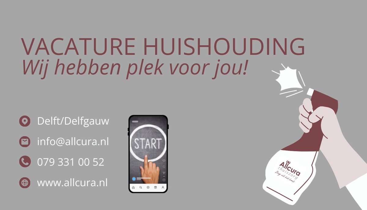 Allcura's tweet photo. Jouw hulp, hun glimlach! 🙌 Samen zorgen we voor een schoon en fijn thuis! 🏠

Meer weten? Alle informatie staat op onze website: https://t.co/bC0javfpKg 🪩 

Solliciteer via de email of bel ons bij interesse!📞 https://t.co/0x3DEQw98m
