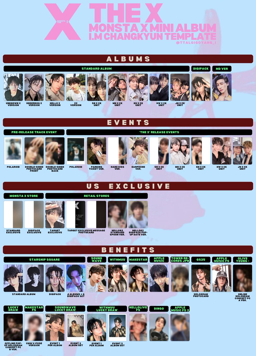 MONSTA X MINI ALBUM 𝑻𝑯𝑬 𝑿 ♾ CHANGKYUN PHOTOCARD TEMPLATE 더 엑스 창균 포토카드 리스트

+ Broadcast/Events HW x CK
+ Soundwave
+ Apple Music FS
+ Apple Music FS 2 preview

♾️HD🔗 tinyurl.com/mry7bm4p

몬스타엑스 몬엑 아이엠 THE X #DoWhatIWant #DWIW #NtheFront #NTF