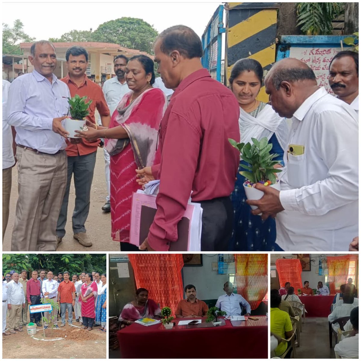 dmspltsrtc's tweet photo. Good Afternoon sir, Hon'ble  ED(KRZ) sir along with Rm/kmm, Dy.RM(O&amp;M)/kmm visited sathupally depot planted sapling , addressed gathering, conducted T20 meeting , given various suggestions, instructions for improvement of depot performance pl https://t.co/N2FdcHtJKT