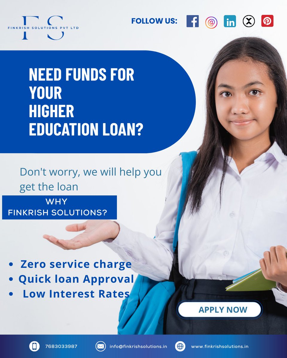 finkrishsol's tweet image. 🎓✈️ Study Abroad Made Easy! 📚
Get your Education Loan without collateral or a co-signer.

✅ Up to 100% funding for overseas education
✅ Attractive interest rates starting from just 8.99%*

.
.
.
#EducationLoan #StudentLoan #finkrishsolutions #NoCollateralLoan #DreamBigStudy