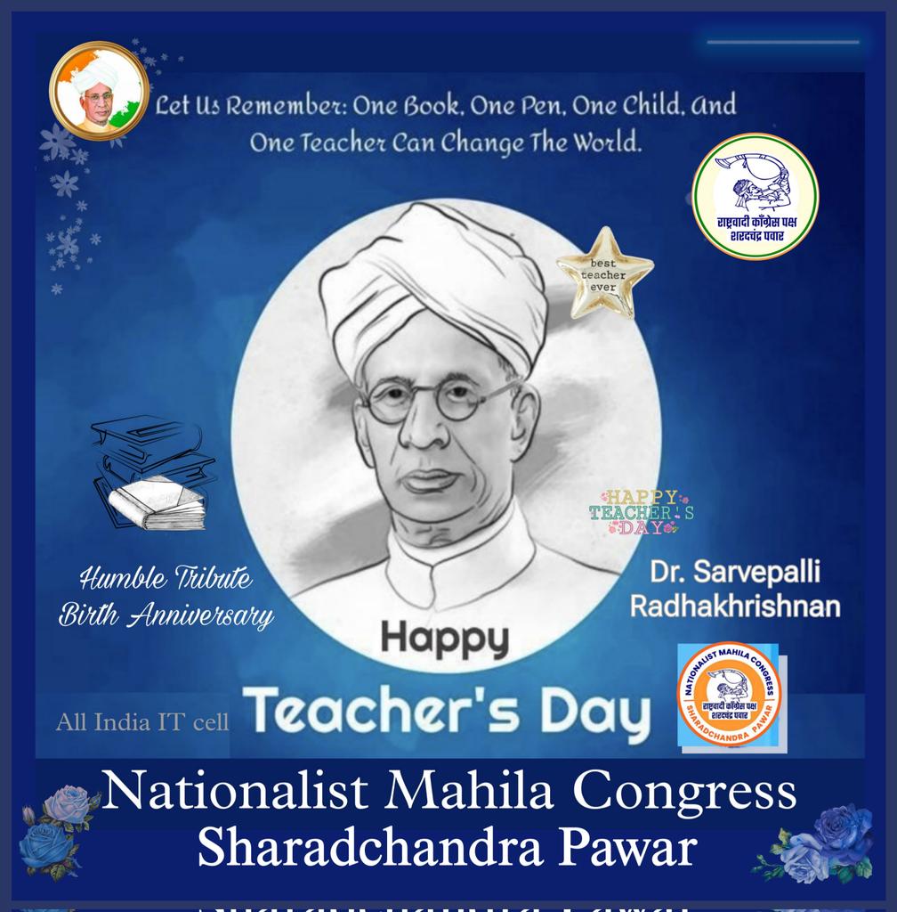NCP_NMCspeaks's tweet photo. On this #TeachersDay, #NCPSP #NMCSP Mahila pay tribute to the gurus who shape not just students but society itself. Teachers empower minds, instill values, and nurture future generations. Their contribution in nation building is unmatched. Salutations to all teachers! 🙏📚 #HappyTeachersDay
@PawarSpeaks @supriya_sule
@DrFauziaKhanNCP @pcchackoncp
@Jayant_R_Patil @shindespeaks
@Awhadspeaks @RRPSpeaks
@NCPspeaks