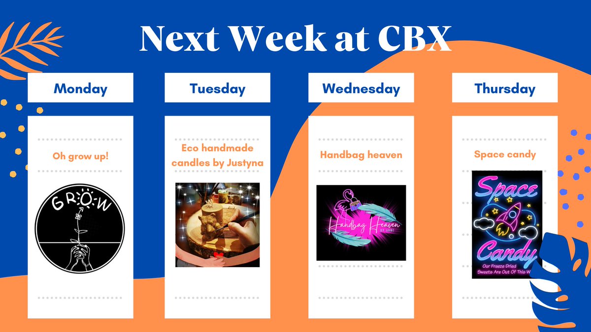 A good range of stalls heading our way next week!