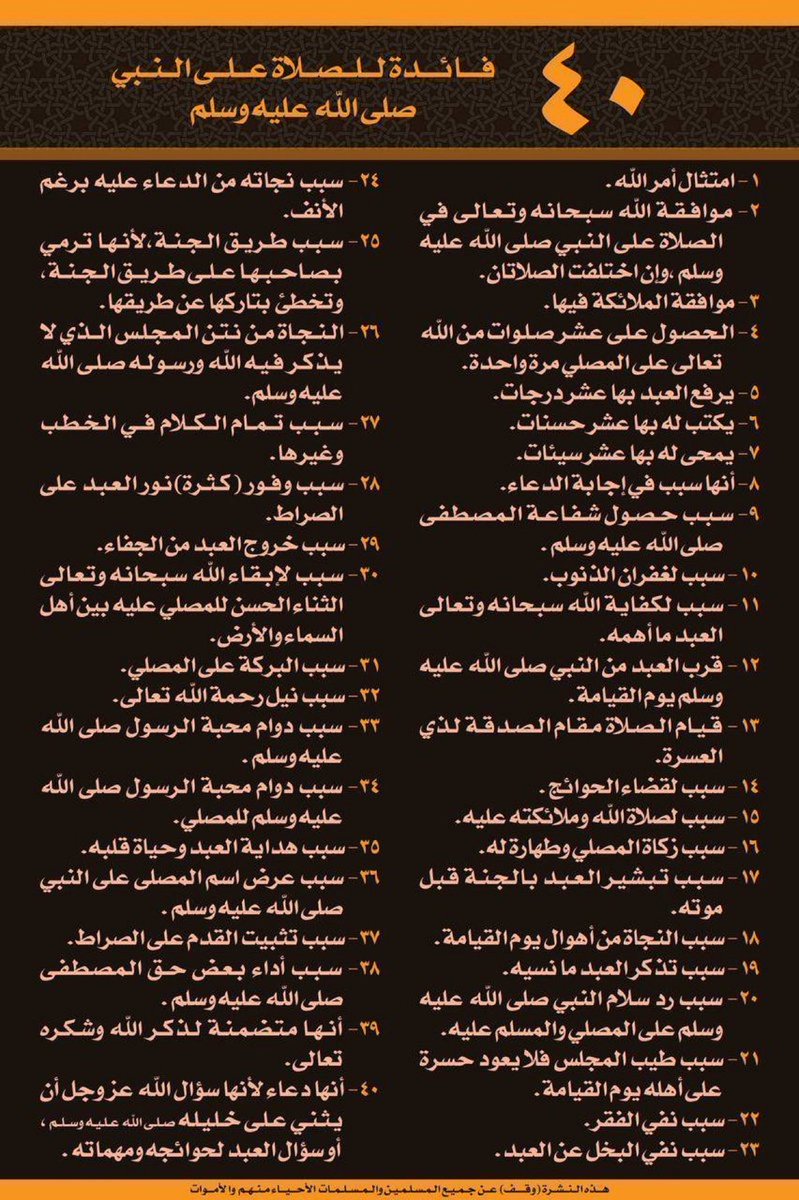 40 فائدة للصلاة على النبي
عليه الصلاة والسلام فوائد عظيمه❤️