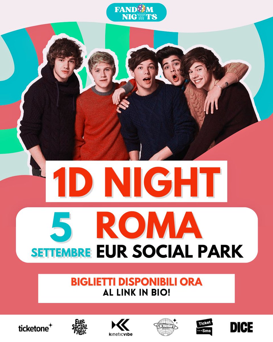 1DTeamPiemonte's tweet photo. QUESTA SERA! 
ULTIMI BIGLIETTI DISPONIBILI! 
#1DNightRoma
📍EUR Social Park #Roma
🗓️ Venerdì 5 settembre 2025
🕘 Inizio 1D Night: 22:30
🎫 Biglietti disponibili al link https://t.co/6oeg3kTrYk https://t.co/OKIPxPTI3N