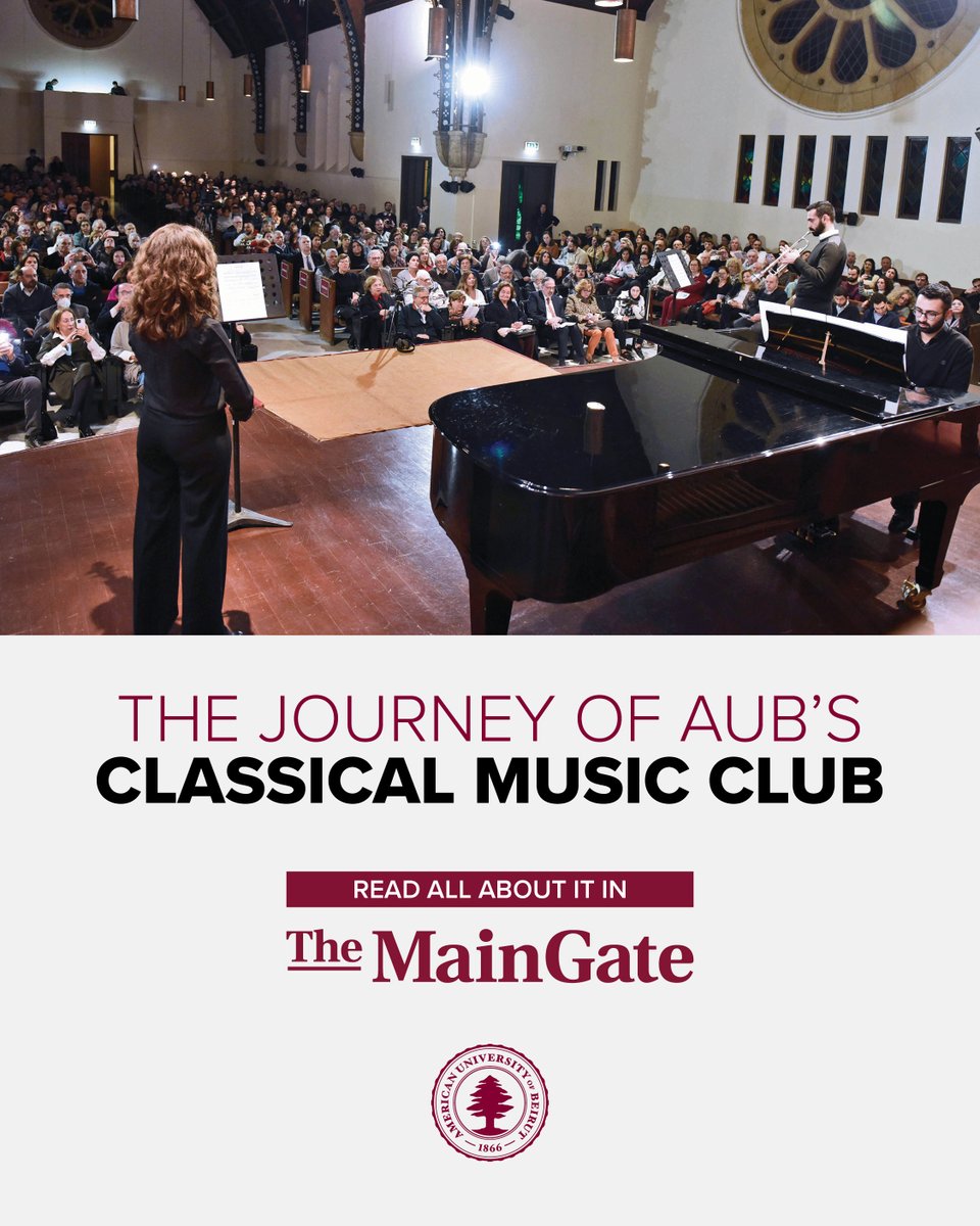 From one campus concert to stages across Lebanon, the AUB Classical Music Club is proving that passion, vision, and music can move far beyond university walls.

aub.edu.lb/maingate/Pages… 

#AUB #AUBVibes #AUBProud 

<a href="/aubclassical/">AUB Classical Music Club</a>