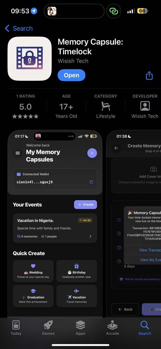 Memory Capsule is now live on App Store for iOS Devices and play store for android devices.
Preserve your precious memories forever… built on xion.

Make a review on kalloview.

<a href="/burnt_xion/">XION</a> <a href="/KalloView/">KalloView</a>