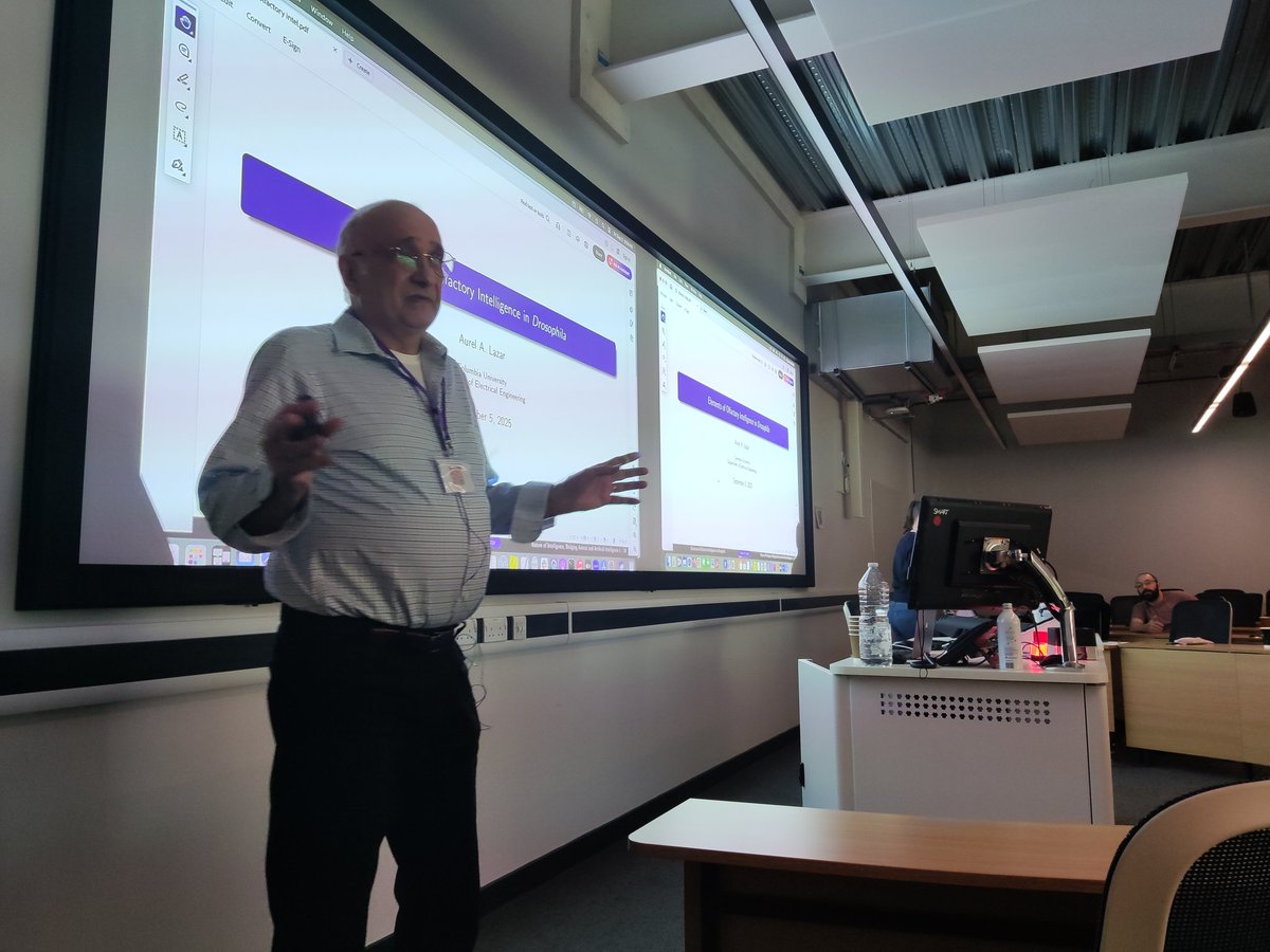 devjoniscience's tweet image. Prof. Aurel Lazar: &quot;Elements of olfactory intelligence in #Drosophila&quot;

#olfaction #columbia

#nibai2025