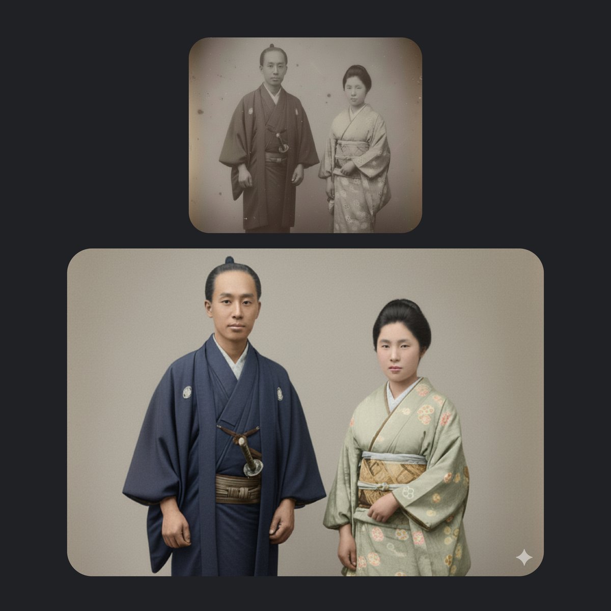 googlejapan's tweet photo. Google の AI「Gemini」で
おばあちゃんの持ってる写真を
カラーにしてみました🌈

Gemini なら、
さらに動画にもできちゃったり・・・？

Nano Banana 🍌で画像の編集が自由自在
作り方はリプライに✨ https://t.co/5hNQoUH0OU