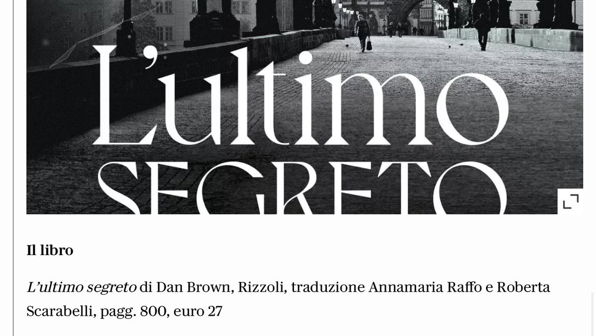 Cara <a href="/RizzoliLibri/">Rizzoli Libri</a> ma si può sapere quante pagine è il nuovo di #DanBrown? #lultimosegreto #libri #rizzoli #libririzzoli <a href="/Feltrinelli_/">Feltrinelli Librerie</a> <a href="/repubblica/">Repubblica</a>
