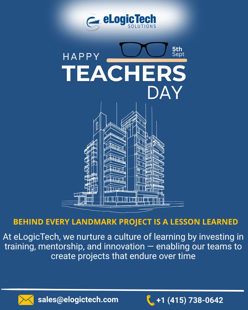 eLogicTechCAD's tweet image. A very Happy Teacher’s Day to the visionaries who inspire every great beginning
#TeachersDay #ContinuousLearning #BIM #CAD #AECInnovation #TrainingCulture #eLogicTech
