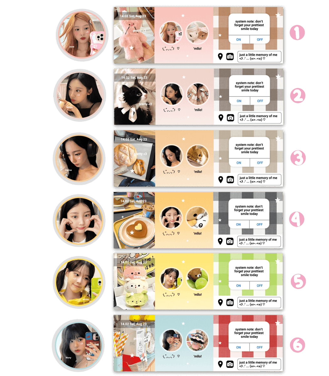 ouftput's tweet photo. Help repost? Thanks! <3

Aku ada layout ready stock Joy, Ningning, Wonhee, Winter, Karina, Wonyoung. Masing-masing harganya 10.000 dan semuanya free retext. Yuk jemput layoutnya melalui dm aku! >____O

#zonauang #zonaba https://t.co/cK7pZ7nL9T