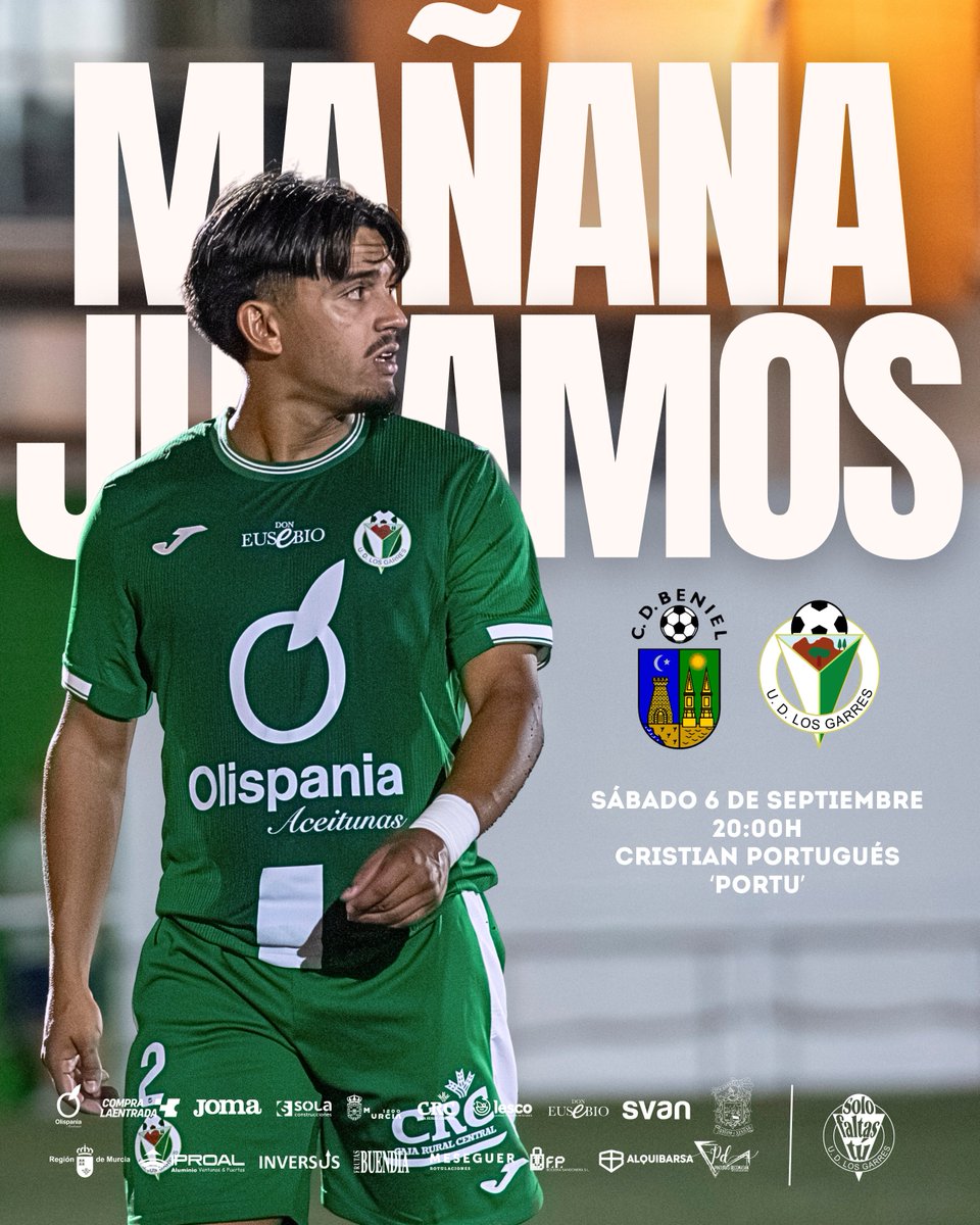 ¡Mañana juega tu equipo! 🫵🏻

⚠️ Nos vemos a las 20h en el Cristian Portugués 'Portu' para vernos las caras con el <a href="/CDBeniel/">Club Deportivo Beniel</a> 

#SoloFaltasTú
