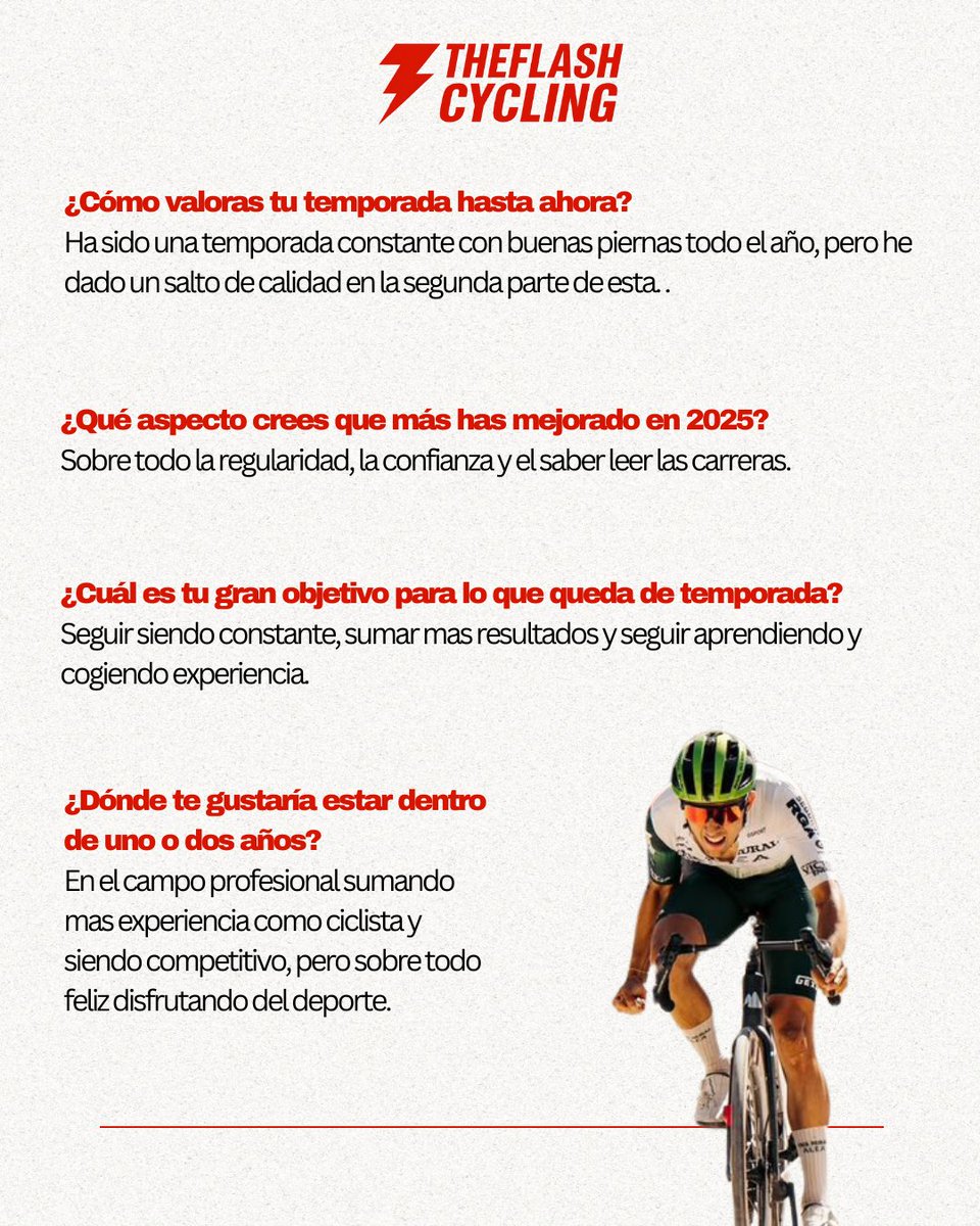 TheFlashCycling's tweet image. 🔴 PREGUNTAMOS A… Daniel Cepa 🔴
Corredor EXPLOSIVO del @FilialCajaRural 🚴‍♂️💥

A sus 20 años ya brilla con:
✅ Etapas en Vuelta Madrid y Vuelta Ávila

En 8 preguntas nos cuenta:
⚡ Incio temporada 
⚡ Objetivos futuro
⚡Curiosodades

¿Hasta dónde llegará este talento? 🚀