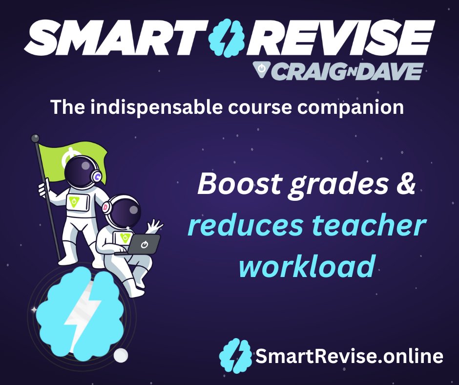 craigndave1's tweet image. Smart Revise is just for last-minute exams?
Think again! 😎
Use it from day one as a course companion – boost grades, reduce workload & help students beat the forgetting curve.
Check it out👉 smartrevise.craigndave.org
#TeamCompSci #CraignDave #SmartRevise