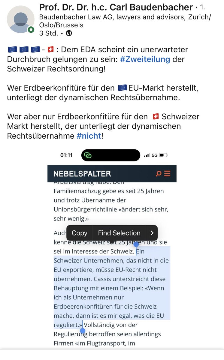 hjbertschi's tweet photo. CH-EU: BR @ignaziocassis liegt falsch!
Versteht man im @EDA_DFAE nicht, was man in den #EU_Verträgen mit Brüssel verhandelt hat, oder will man alles schönreden u. Volk für dumm verkaufen?
#Integrationsmethode #Souveränität #Rahmenverträge
@autonomiesuisse https://t.co/EtxPnNeCOs