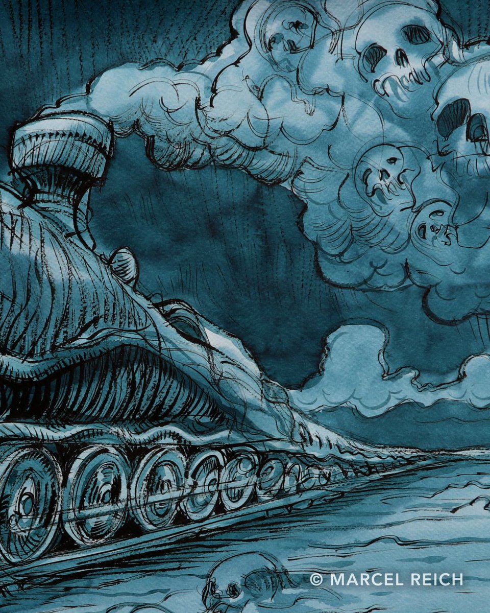 marcelreich4art's tweet photo. Death Train (detail II) / ink, watercolor / 70 x 50 cm
#darkdrawing #darkart #swissart https://t.co/5AOdUJXvRT