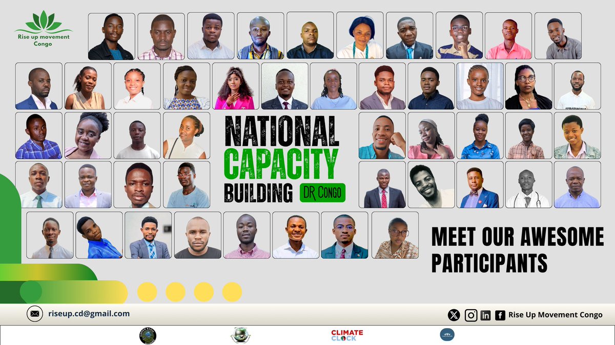 RiseUpCongo's tweet image. They are part of the climate solution.

Our organization is proud and happy to announce the selection of participants in the capacity-building program: "Being part of the climate solution".

Congratulations to these 150 young leaders from the four corners of the DRC.
1/2