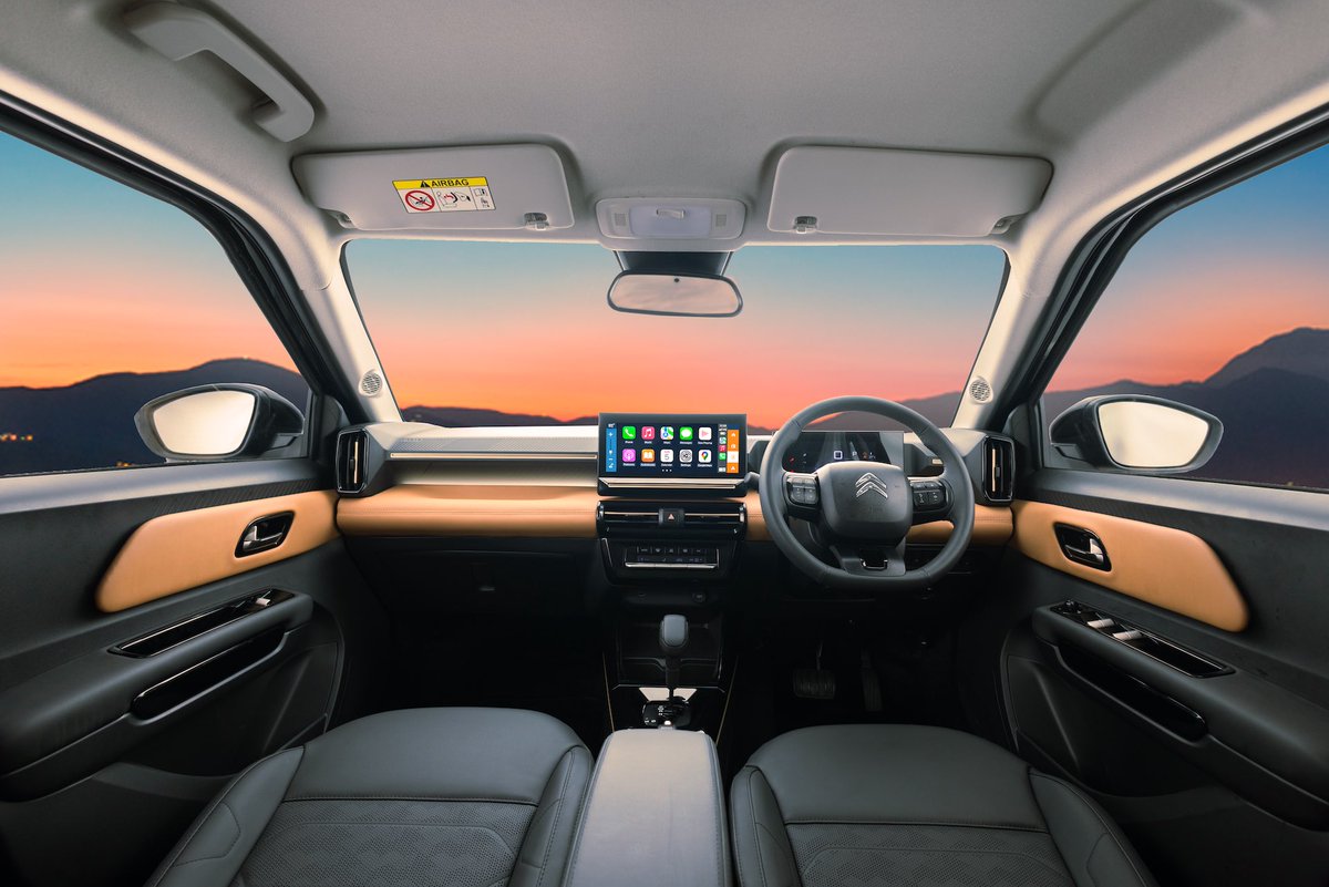 MotorBeam's tweet image. Citroën India has launched the Basalt X Range and CARA – India’s first intelligent in-car companion.
Basalt X Highlights
• Premium interiors: leatherette, gold accents, 26cm bezel-less infotainment
• Ventilated seats, ambient lighting, Citroën Advanced Comfort suspension
•…
