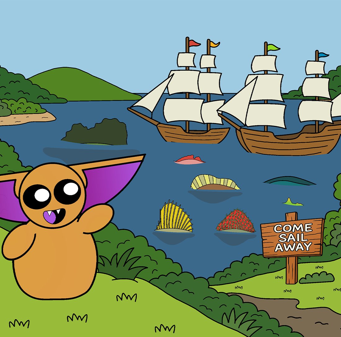 NapkinAnimation's tweet photo. Sails: Not just for decoration. New video drops Sunday, September 7th! #paleontology #dinosaurs #NapkinAnimations https://t.co/K64Bf33rZe