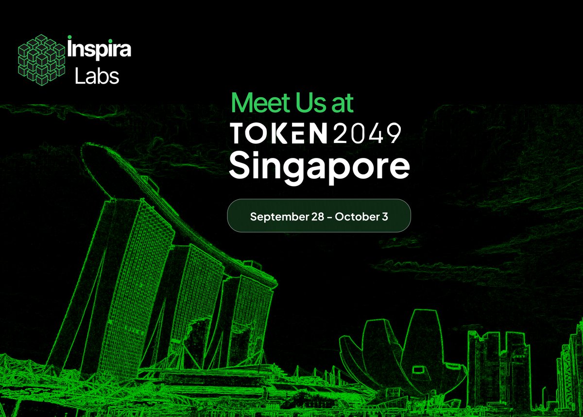 🌍 <a href="/InspiraLabsHQ/">Inspira Labs🧪</a> is heading to @Token2049 Singapore 🇸🇬

Our CEO <a href="/bobur_muydinov/">Boburjon Muydinov</a> will be there from September 28 to October 3 — ready to connect, collaborate, and create with the brightest minds in Web3.

Got something exciting in the works? Let’s catch up and explore new