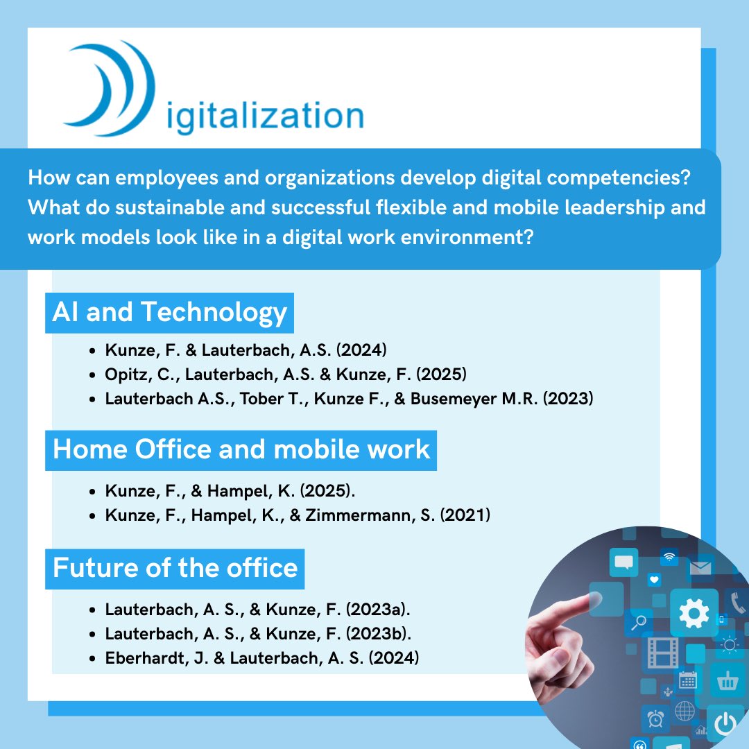 KNFutureWorkLab's tweet image. The three major D’s shaping the future of work:

Digitalization, Diversity &amp;amp; Demography

How can we develop digital skills, foster inclusion, and stay innovative in aging and diverse workplaces?

polver.uni-konstanz.de/kunze/research/