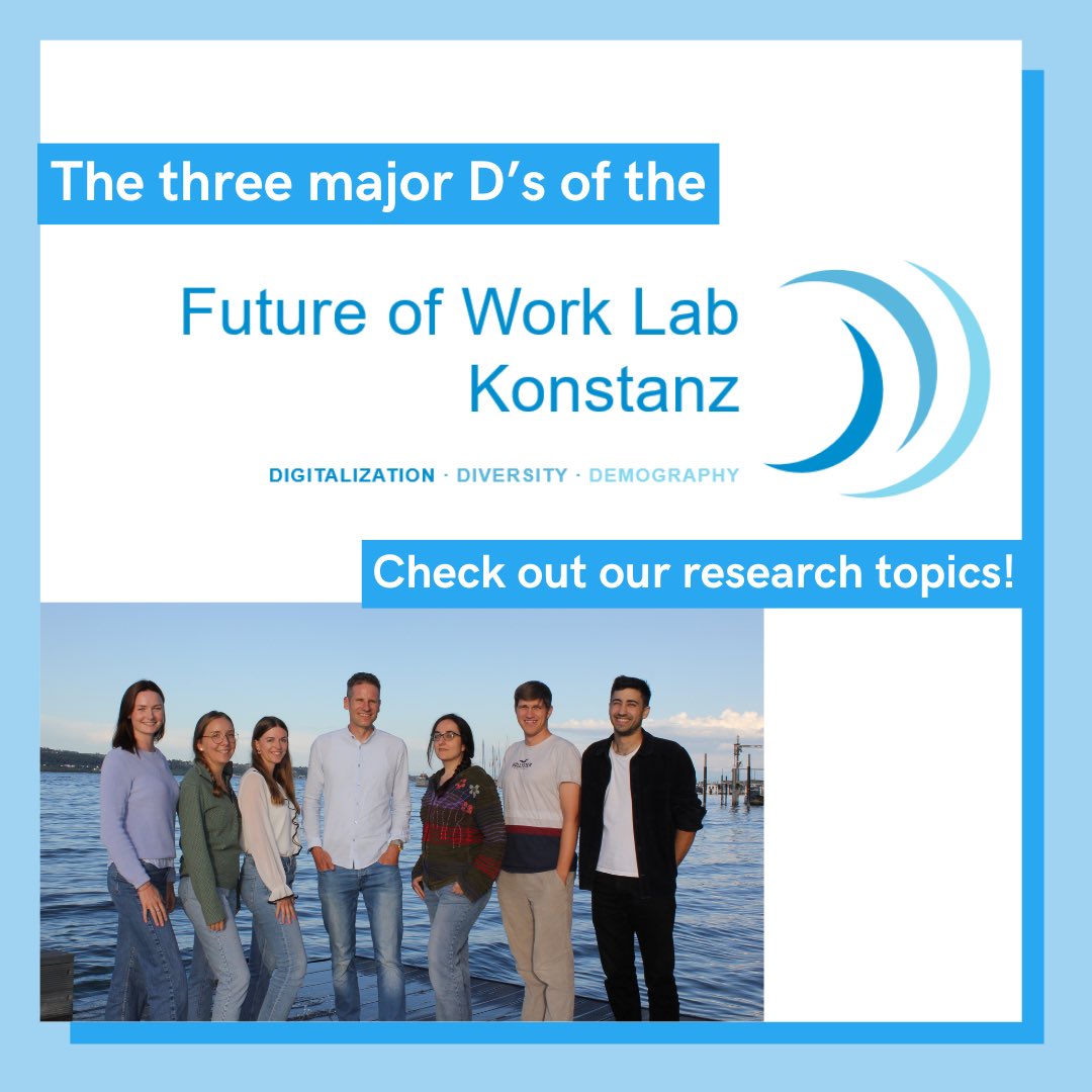 KNFutureWorkLab's tweet image. The three major D’s shaping the future of work:

Digitalization, Diversity &amp;amp; Demography

How can we develop digital skills, foster inclusion, and stay innovative in aging and diverse workplaces?

polver.uni-konstanz.de/kunze/research/