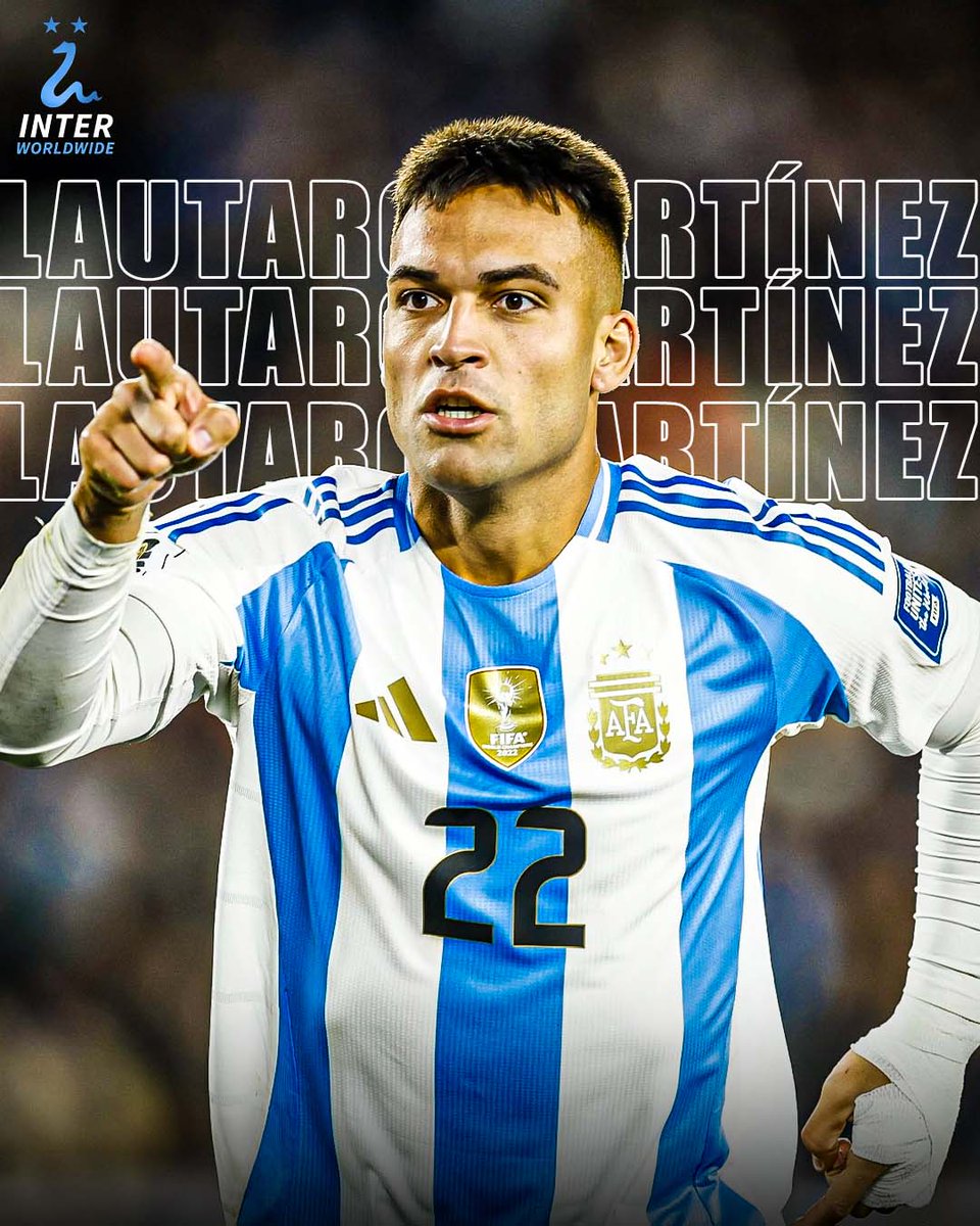 𝑰𝑵𝑻𝑬𝑹 𝑺𝑻𝑨𝑹 𝑳𝑨𝑼𝑻𝑨𝑹𝑶 𝑴𝑨𝑹𝑻𝑰́𝑵𝑬𝒁 𝑺𝑯𝑰𝑵𝑬𝑺! 🇦🇷⚽

Coming off the bench, 𝑳𝒂𝒖𝒕𝒂𝒓𝒐 𝑴𝒂𝒓𝒕𝒊́𝒏𝒆𝒛 thundered a brilliant header to score Argentina’s second goal in a 3-0 victory over Venezuela in the 2026 FIFA World Cup qualifiers! 🔥

The Inter