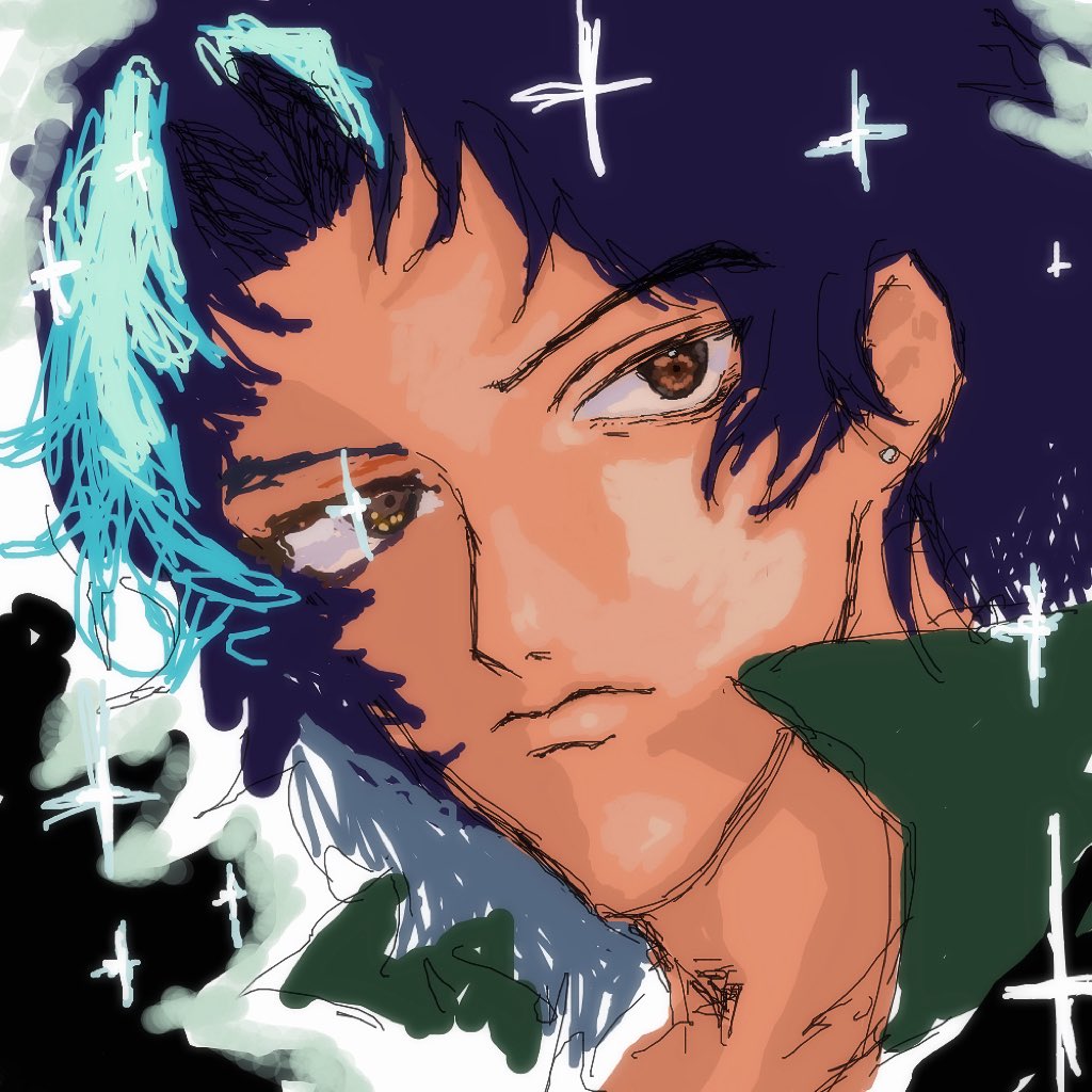 視力を魅力的に思っている。これからも私はこの男の右半身の線を描かないでしょう