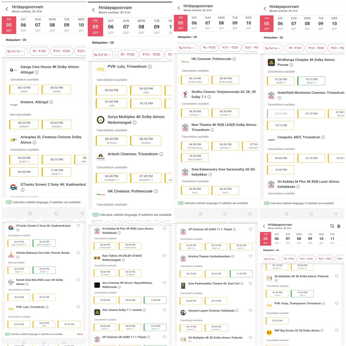 #Hridayapoorvam Trivandrum Onam Blast ❤️‍🔥

62/70 Shows Filling Fast 🥵🔥

#Mohanlal <a href="/aashirvadcine/">Aashirvad Cinemas</a>